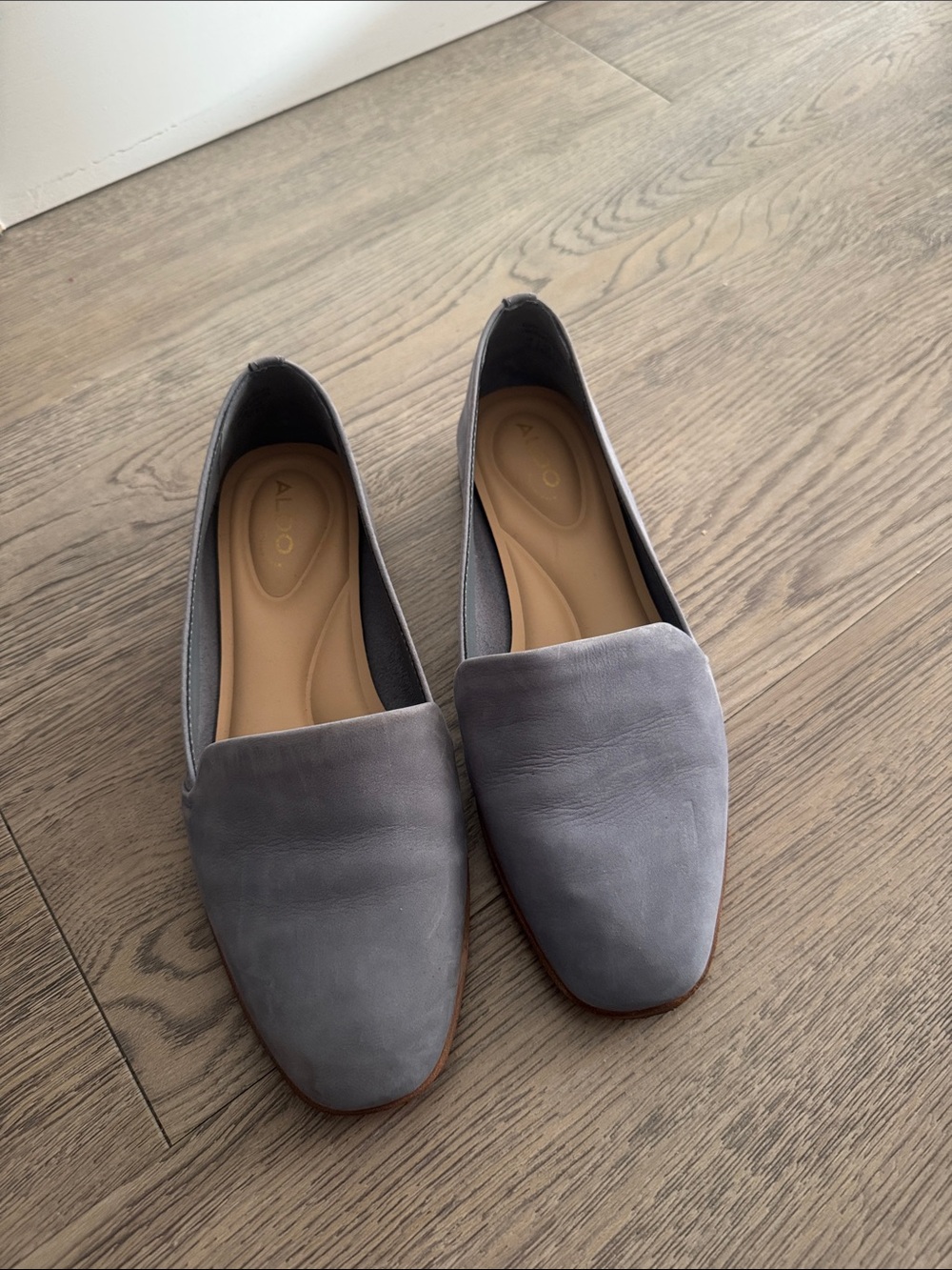 Women’s Blue/Gray Suede Slip-On Loafers - Comfortable Everyday Flats